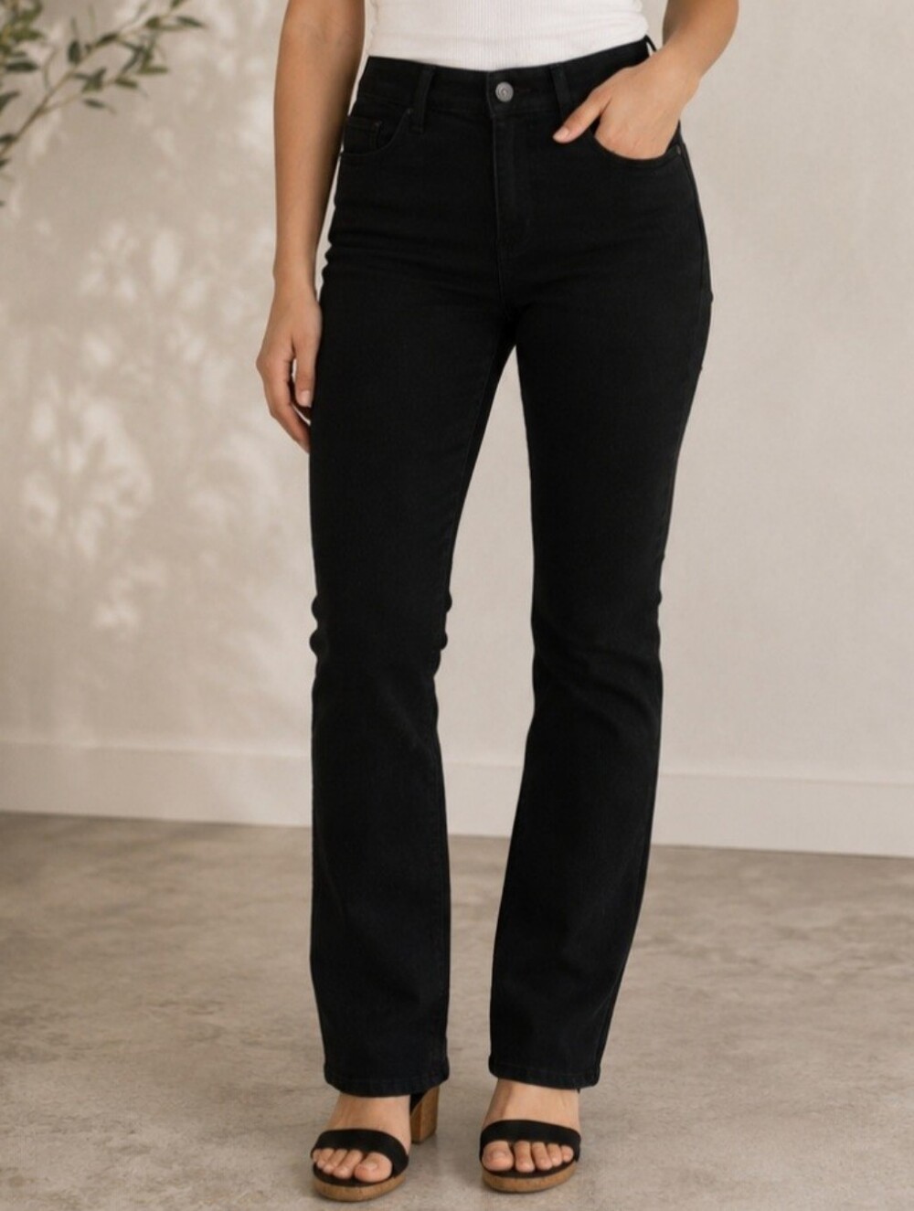 St. John's Bay Women's Bootcut Jeans In Black Denim